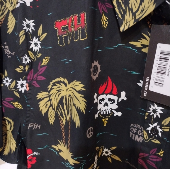 Fasthouse Customs Skull Hawaiian shirt 2XL - Picture 3 of 6
